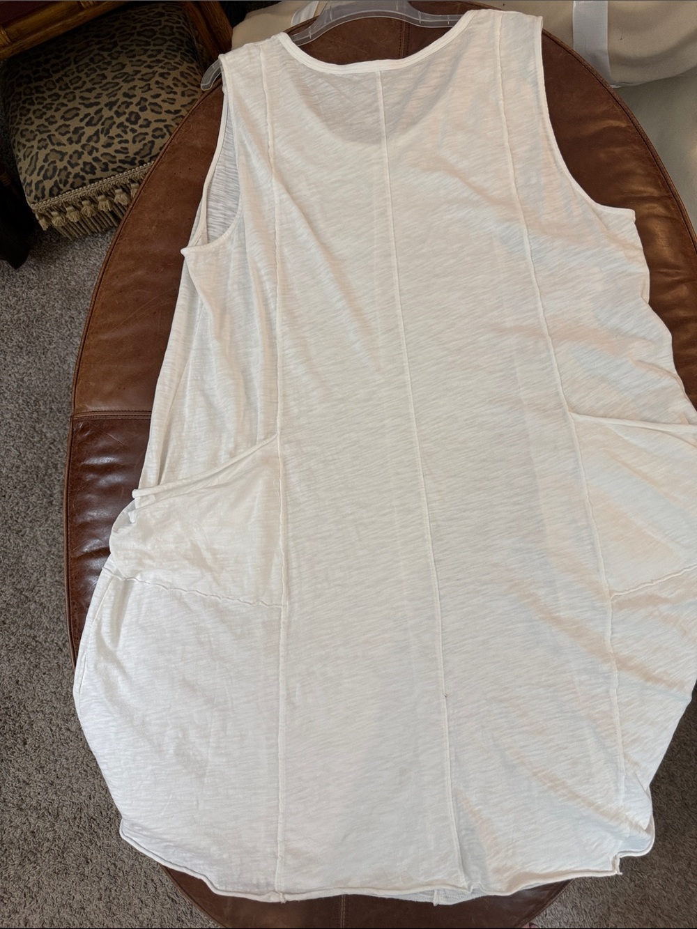 Summer Dress☀️🌴😎 Lightweight 100% Cotton White Sleeveless Pocket Dress XXL - Picture 6 of 13